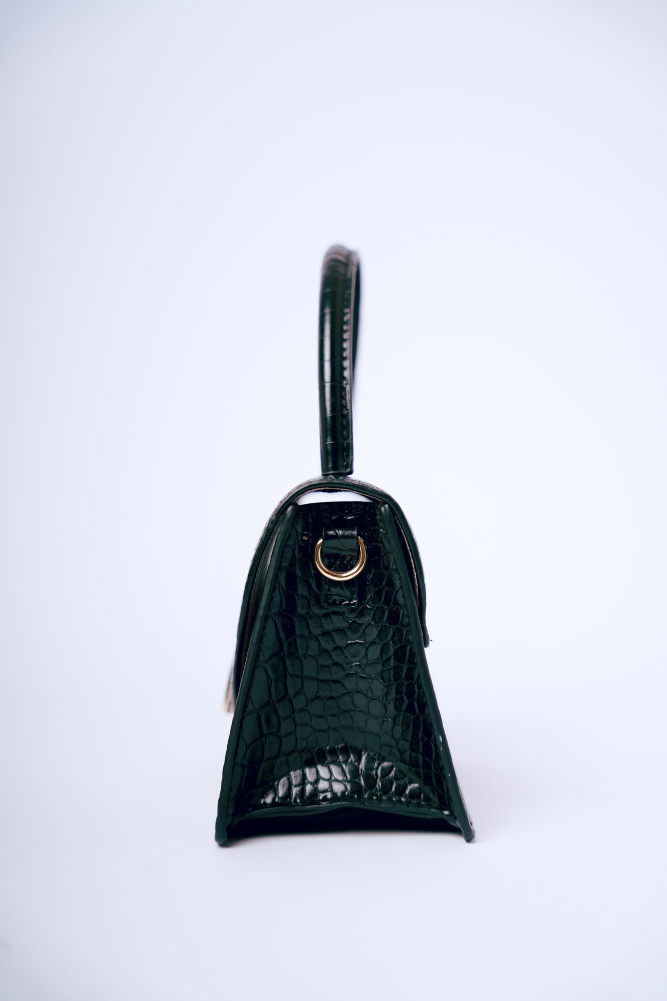H&M Black Crocodile Faux Leather Mini Handbag