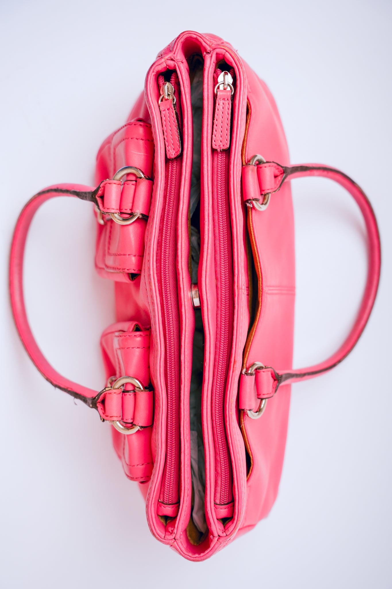 Worthington Pink Leather with Attachable Strap Handbag
