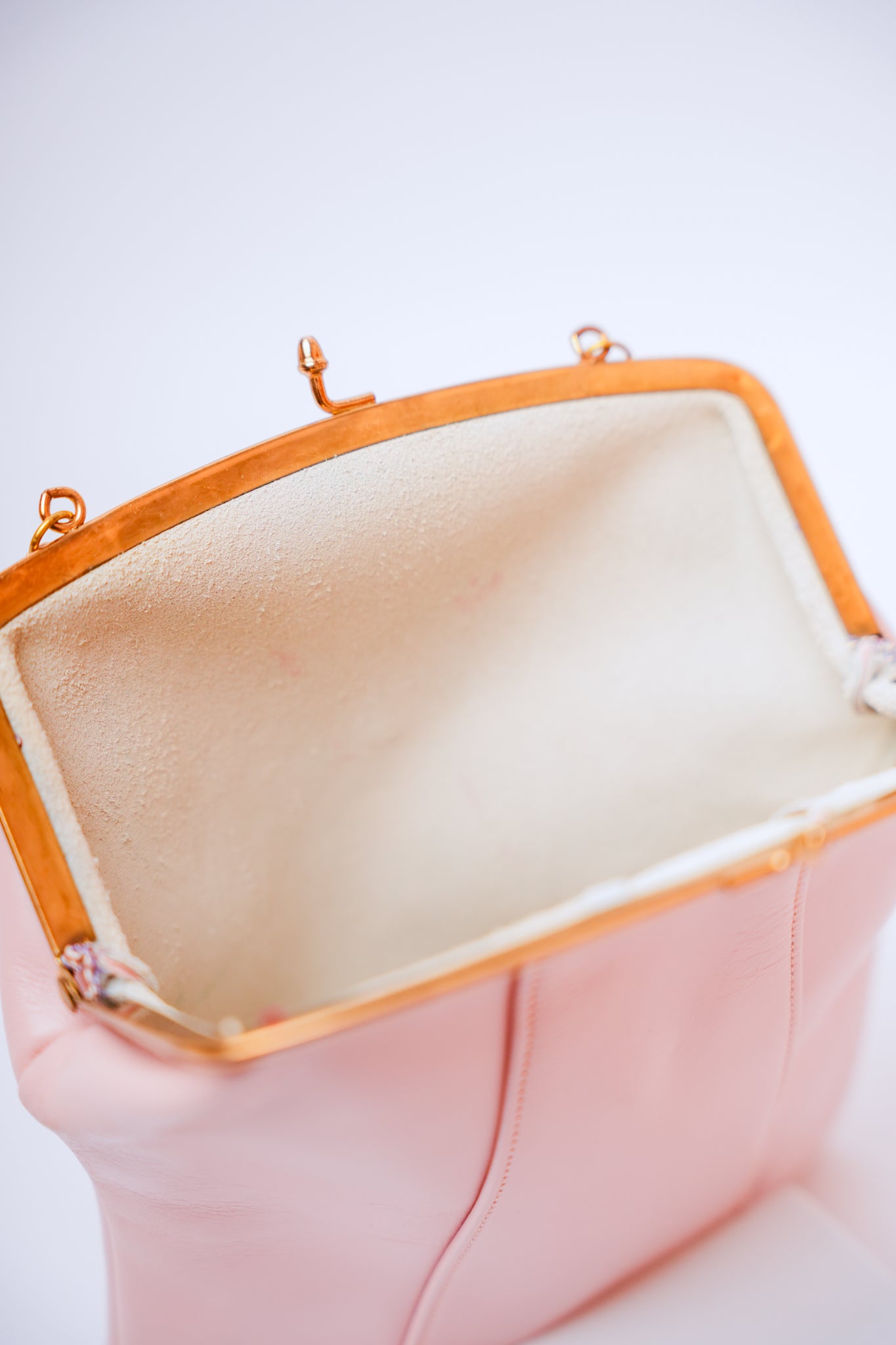 Vintage Pink Genuine Top Grain Cowhide Clutch Handbag