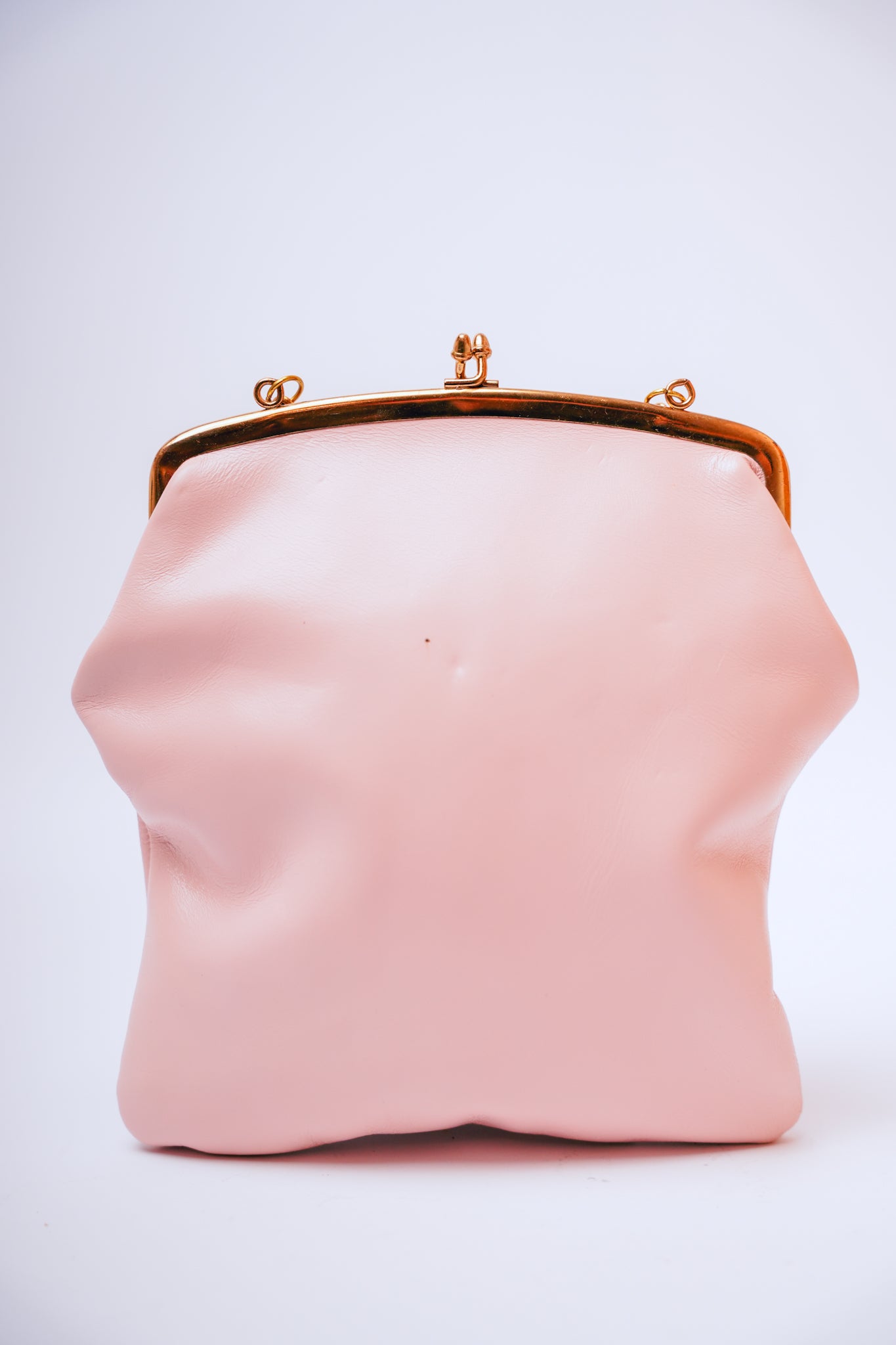 Vintage Pink Genuine Top Grain Cowhide Clutch Handbag