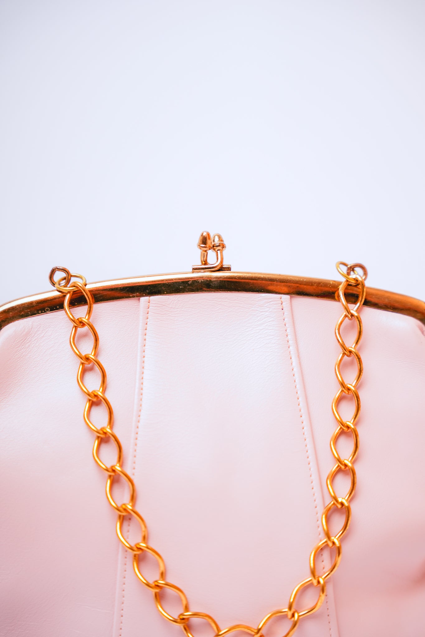 Vintage Pink Genuine Top Grain Cowhide Clutch Handbag
