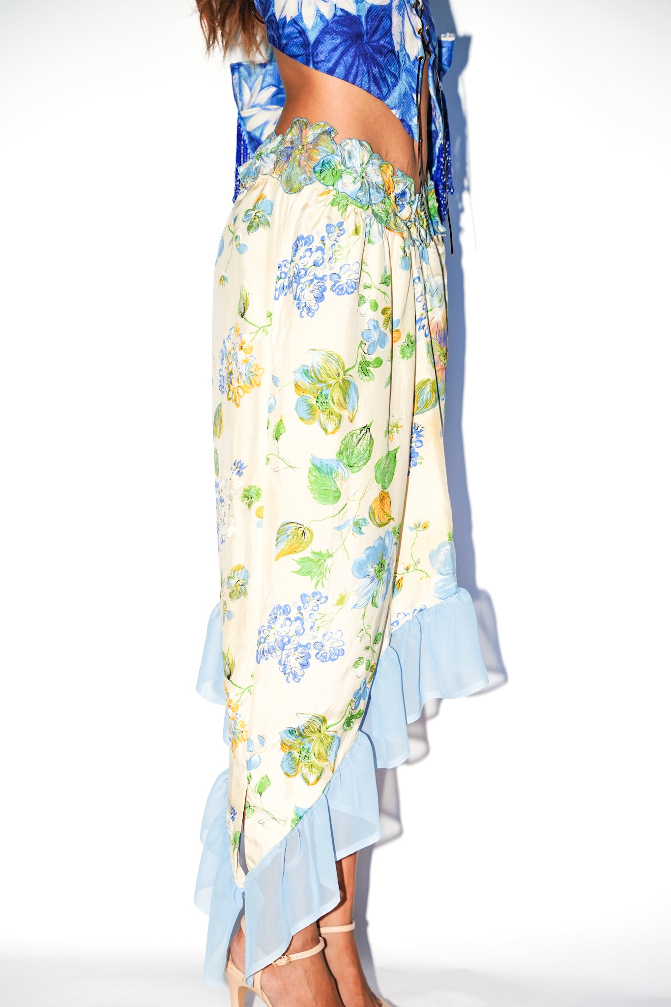 Aleesha Handmade Roberto Cavalli Inspired Asymmetrical Ruffle Skirt