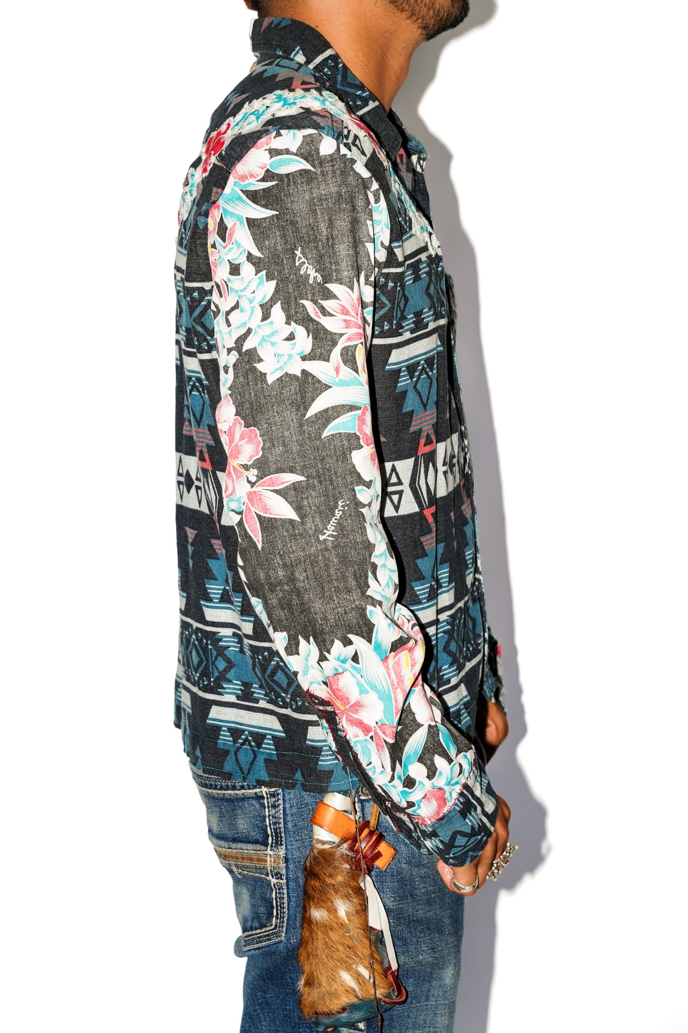 Miguel Upcycled Heritage Hawaiian Aloha Patchwork Shirt