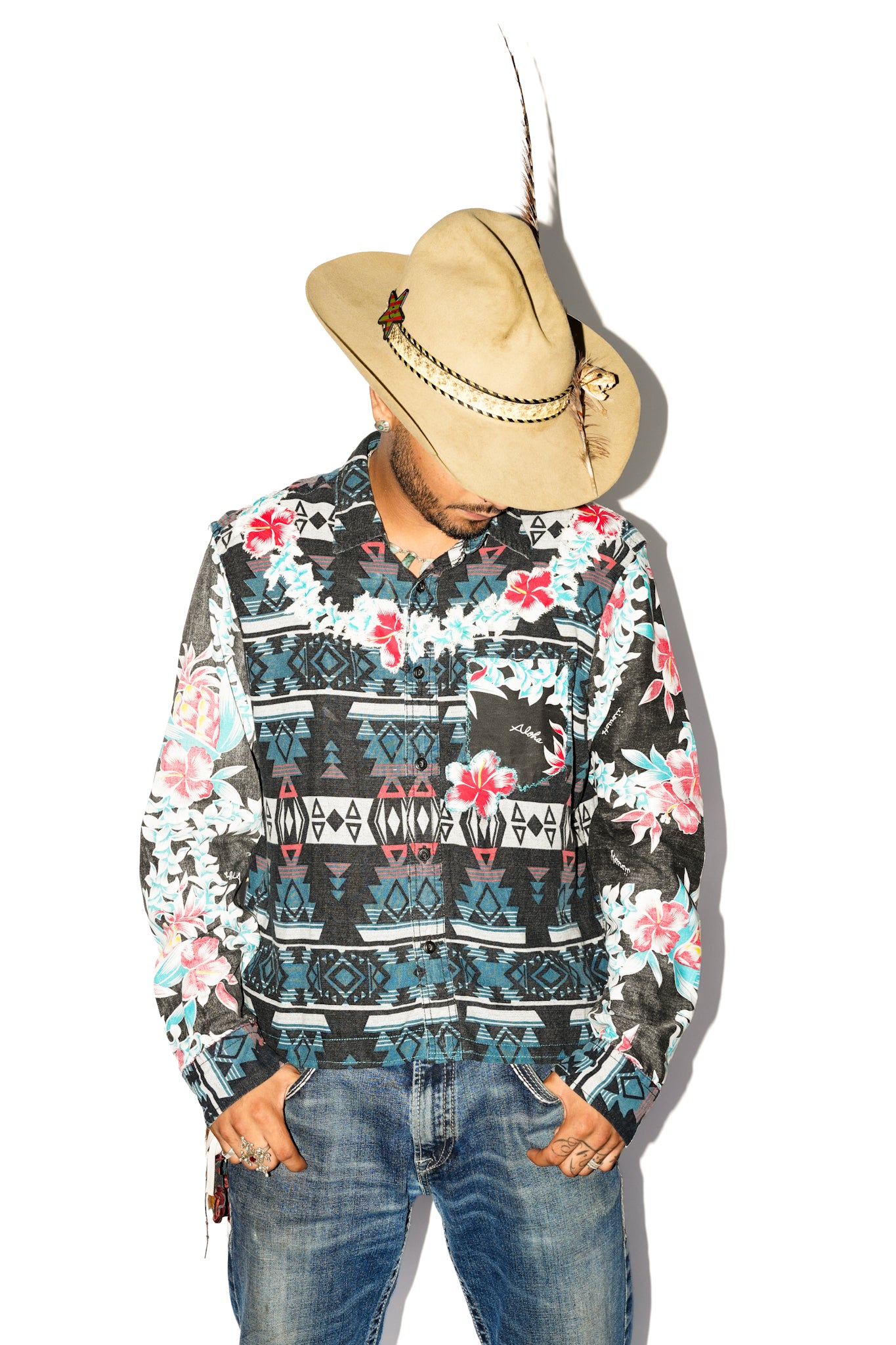 Miguel Upcycled Heritage Hawaiian Aloha Patchwork Shirt