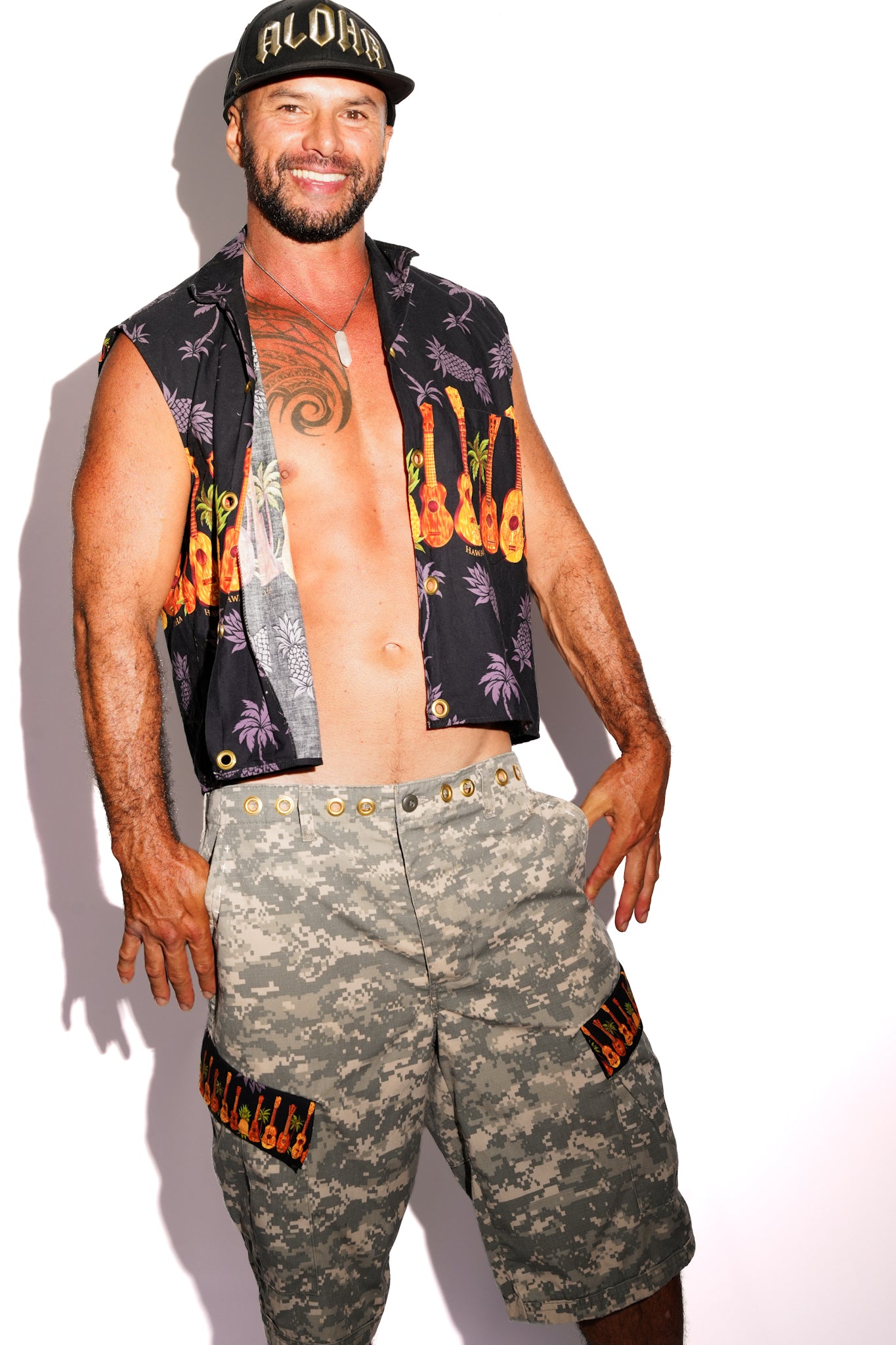 Kaio Upcycled Camo Shorts